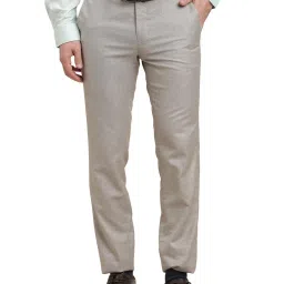 Turtle Grey Slim Fit Dobby Trousers image 4