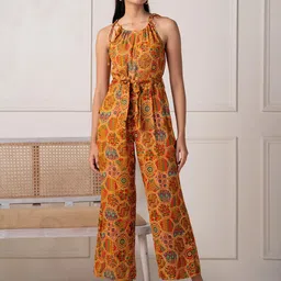 Juniper Women Printed Shoulder Straps Sleeveless Basic Jumpsuit with Belt-picture-20