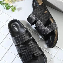 The Roadster Lifestyle Co Men Textured Casual Slip-On Comfort Sandals-image-36