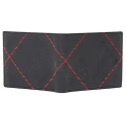 Spykar Black Checks Leather Bi-Fold Wallet for Men image 4