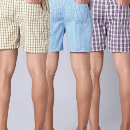 Urban Scottish Multicolored Regular Fit Checks Boxers - Pack Of 3 image 2