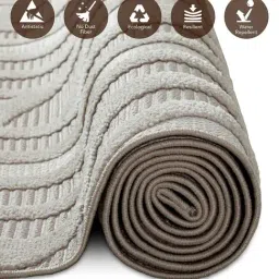 OBSESSIONS Beige Abstract Polyester Bedside Runner 2.5x5 Feet image 5