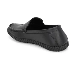 HERE&NOW Men Black Slip-On Round Toe Formal Shoes image 3
