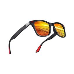 Arzonai Unisex Black And Orange Frame Plastic Full Rim UV Protected Lens Casual Sunglasses-picture-34