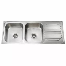 Jayna Signature Collection Mercury 45x20 inch Matt Finish Stainless Steel Double Bowl Kitchen Sink with Single Drain Board, DBSD 03 (DX)-picture-49