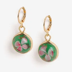 DressBerry Gold-Plated Beads Studed Circular Drop Earrings-picture-39