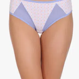 Clovia Blue Printed Mid Waist Hipster Panty-image-21
