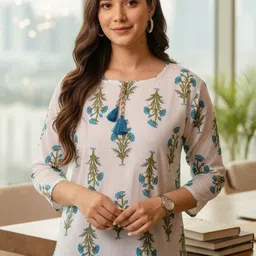 HYTEN Ethnic Motifs Printed Kurti image 5