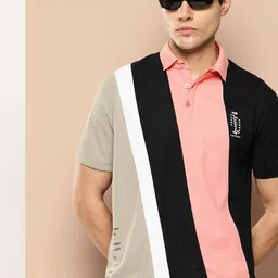 FROSEN FOX Colourblocked Polo Collar T-shirt-picture-49