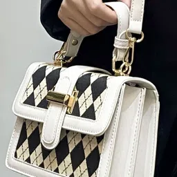 CORSICA Argyle Printed Structured Satchel image 5