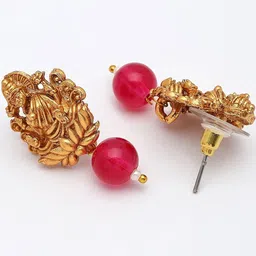 ZENEME Gold-Plated Cubic Zirconia Studded & Pearl Jewellery Set image 2