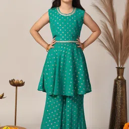 FASHION DREAM Girls Floral Printed Regular Kurta with Sharara-picture-3