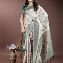Astita Woven Design Zari Saree With Blouse Piece image 4