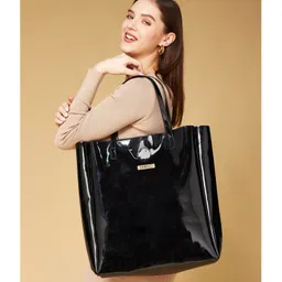 Fargo Women Black Tote Bag 20L Capacity-image-73