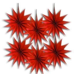 Decor Mantra star shape decorative paper fan for birthday & baby shower decoration- Red - Pack of 6-picture-20