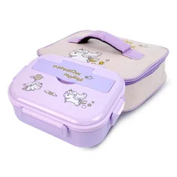 Little Surprise Box Rainbow Horse Print Big Size Stainless Steel Lunch Box with Lunch Bag & free Dip Box - Purple-picture-30