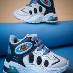 KATS Cartoon Face Detailed Anti Skid Lace Up Casual Shoes - Sky Blue-picture-22