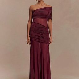 bebe Women Off-Shoulder Maxi Dress-picture-4