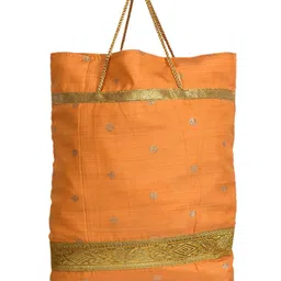 Kuber Industries Polyester Dot Print Hand Bag Grocery Bag For Women Girls With Handle Pack of 2,Yellow, 54KM4050 image 2