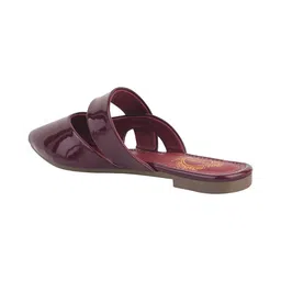 Shoetopia Solid Slip On Mules - Red image 3