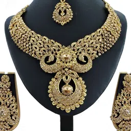 VATSALYA creation Alloy Gold- plated Gold Jewellery Set image 1