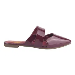 Shoetopia Solid Slip On Mules - Red image 4