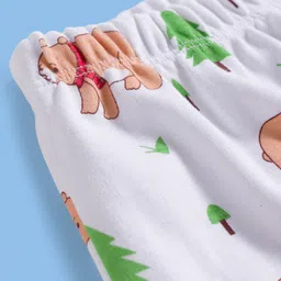 Doodle Poodle 100% Cotton Single Jersey Knit Full Length Diaper Leggings With Animal Print - White image 3