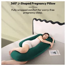 StarAndDaisy Pregnancy Pillow for Women J -Shape - Dark Green image 4