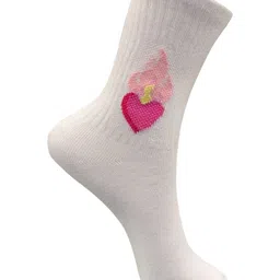 TRAZO Women Pack Of 3 Patterned Printed Calf-Length Socks image 3