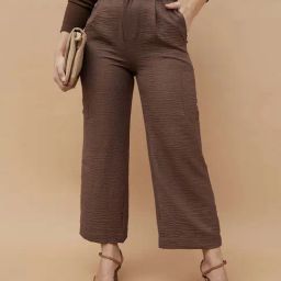 Code By Lifestyle Dark Brown Regular Fit Trousers-picture-3