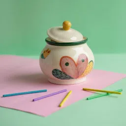 freedom tree Joyee Hand Painted Ceramic Sugar Pot image 4