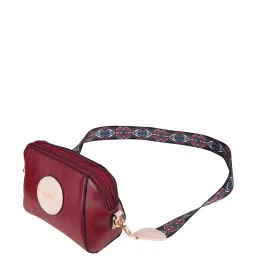 Bellissa Maroon PU Solid Sling Handbag image 4