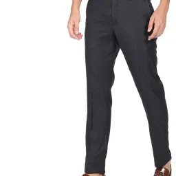 Arrow Blue Regular Fit Texture Trousers image 4