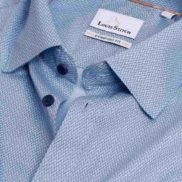 Louis Stitch Blue Cotton Regular Fit Printed Shirt image 4