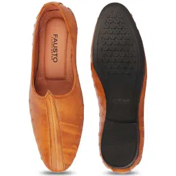 Fausto Men's Tan Casual Juttis image 4
