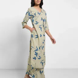 Rangmanch by Pantaloons Beige Printed Kurta Sets image 4