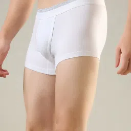 Park Avenue White Cotton Blend Regular Fit Solid Trunks image 4