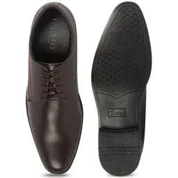 Fausto Men's Brown Derby Shoes image 4