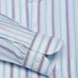 The Formal Club White Comfort Fit Stripe Shirt image 5