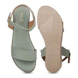 Inc.5 Women's Green Ankle Strap Wedges image 4