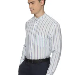 The Formal Club White Comfort Fit Stripe Shirt image 3