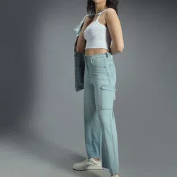 High Star Blue Relaxed Fit High Rise Jeans image 4