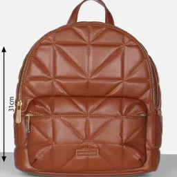 Van Heusen Brown Quilted Backpack image 4