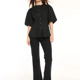 Cover Story Black Cotton Regular Fit Top image 5