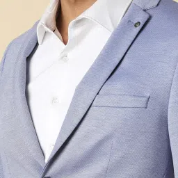 Allen Solly Blue Slim Fit Texture Blazer image 4