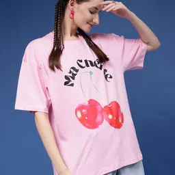 Popster Women Graphic Printed Round Neck Pure Cotton Oversized T-shirt-picture-26
