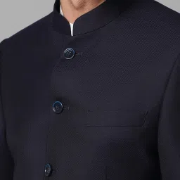 Louis Philippe Navy Regular Fit Texture Two Piece Suit image 4