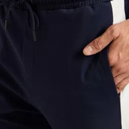 EDRIO Navy Regular Fit Trackpants image 4
