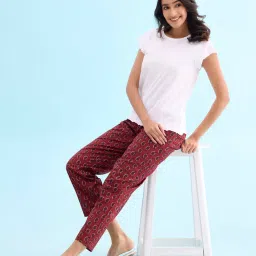 Go Colors! Red Cotton Printed Lounge Pants image 4
