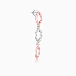 GIVA 925 Silver Rose Gold And Silver Enchanting Look Earrings for Women & Girls image 4